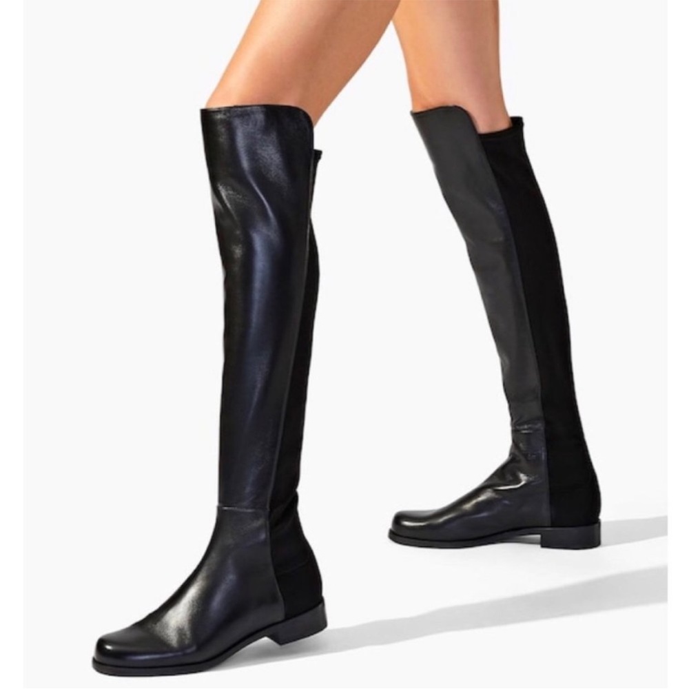 Stuart Weitzman Leather over the knee Boot Black Model S5447